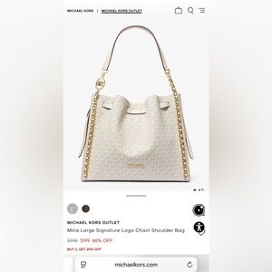 Michael Kors Beige and Gold Shoulder Bag
